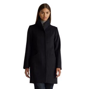 Quince Italian Wool Cocoon Coat Black Small Classic New